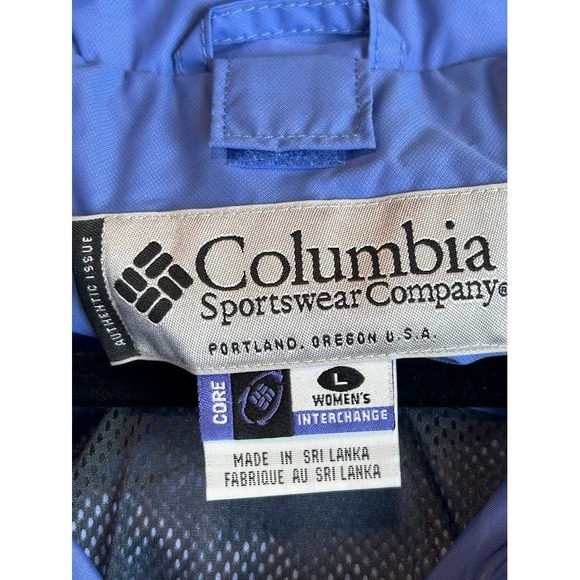 Columbia Womens Interchange Jacket Blue Black Lightweight‎ Rain Wind Size L - Picture 3 of 11